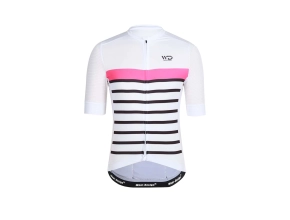 WEAR DESIGN Maillot vélo Pro Light Navy Femme - Blanc/Noir/Rose