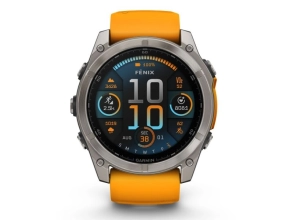 GARMIN Fenix 8 47mm - Saphire et Titanium avec bracelet en silicone orange/graphite